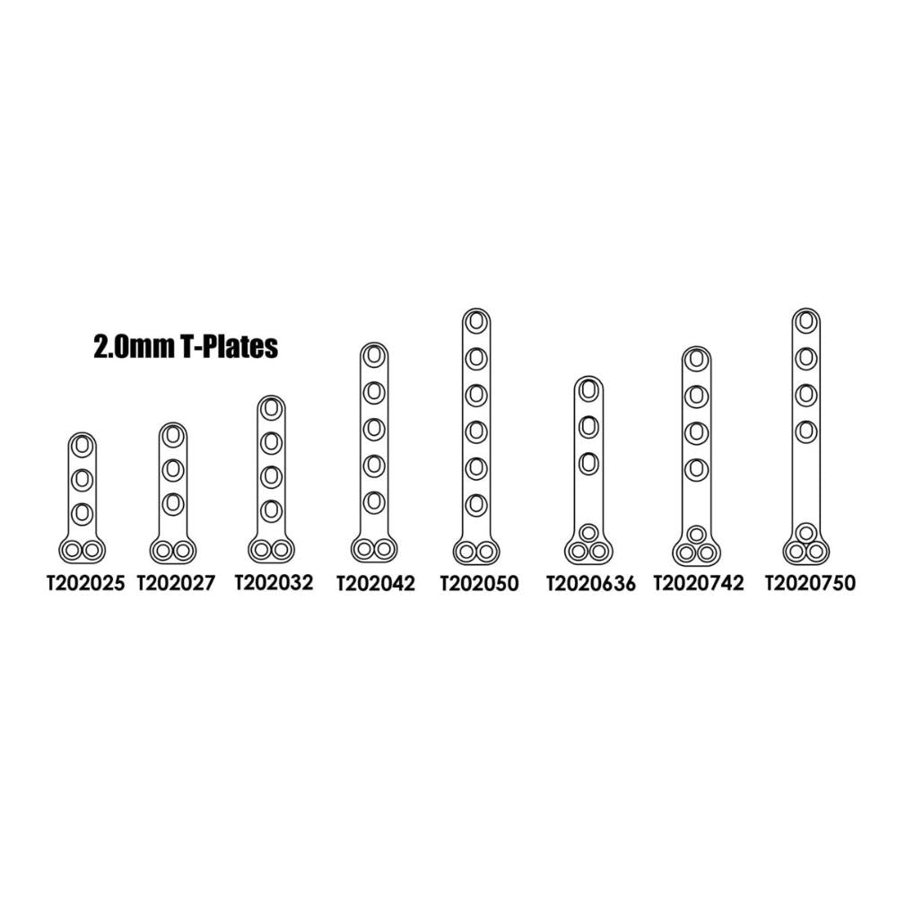 Hybrid-T-Platte 1,5/2mm Kopf 2mm Schaft 32mm T202032