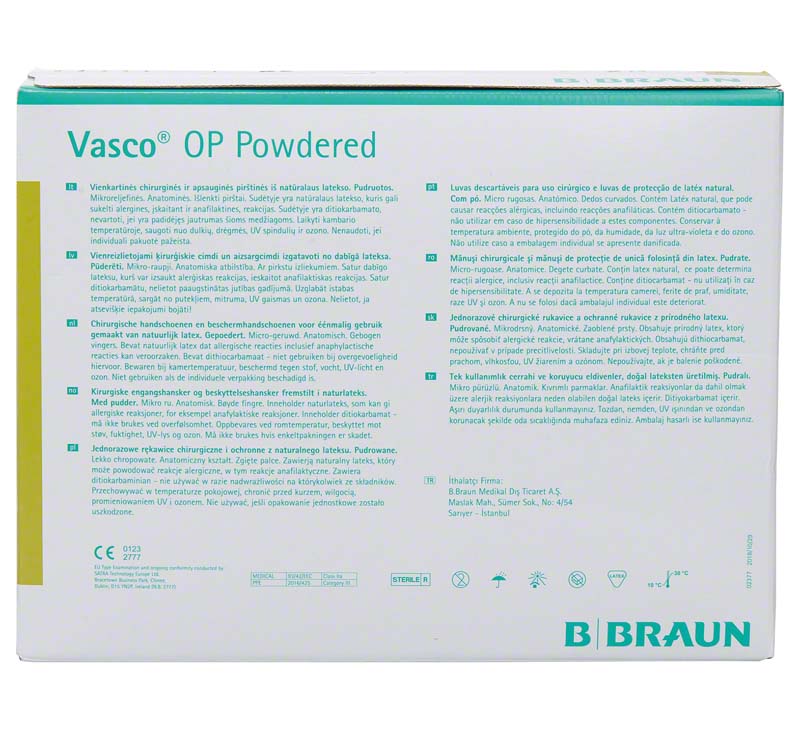 Vasco®  OP Handschuhe, Latex, gepudert, weiß, 50 Paar, Gr. 8