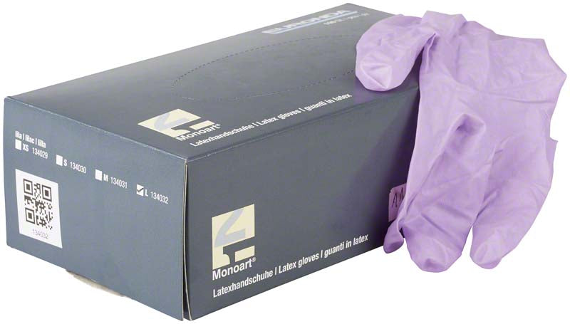 Monoart® Einmalhandschuhe Latex, puderfrei, 100 Stk, lila