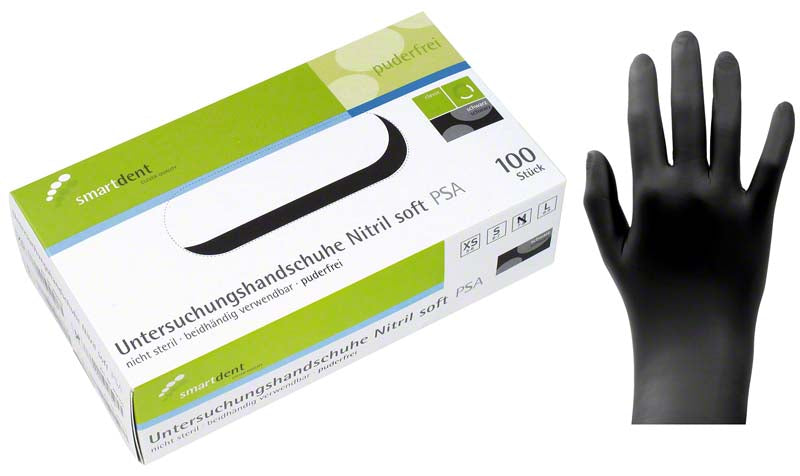 smart Nitril Untersuchungshandschuhe Soft, puderfrei, 100 Stk, schwarz, S