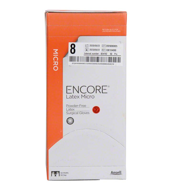 ENCORE® Latex Micro OP Handschuhe, braun, 50 Stk, Gr. 8