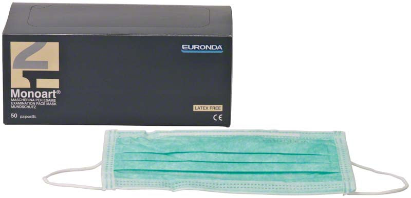 Monoart® Mund-Nasen-Schutz Protection 3, Gummizug, 50 Stk, grün