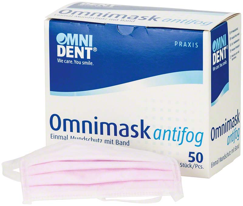Omnimask antifog Mund-Nasen-Schutz, Gummizug, 50 Stk, blau