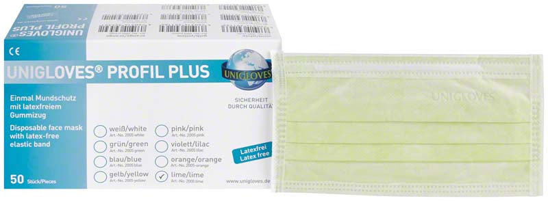 PROFIL PLUS OP Mund Nasen Schutz, Gummizug, 50 Stk, lime