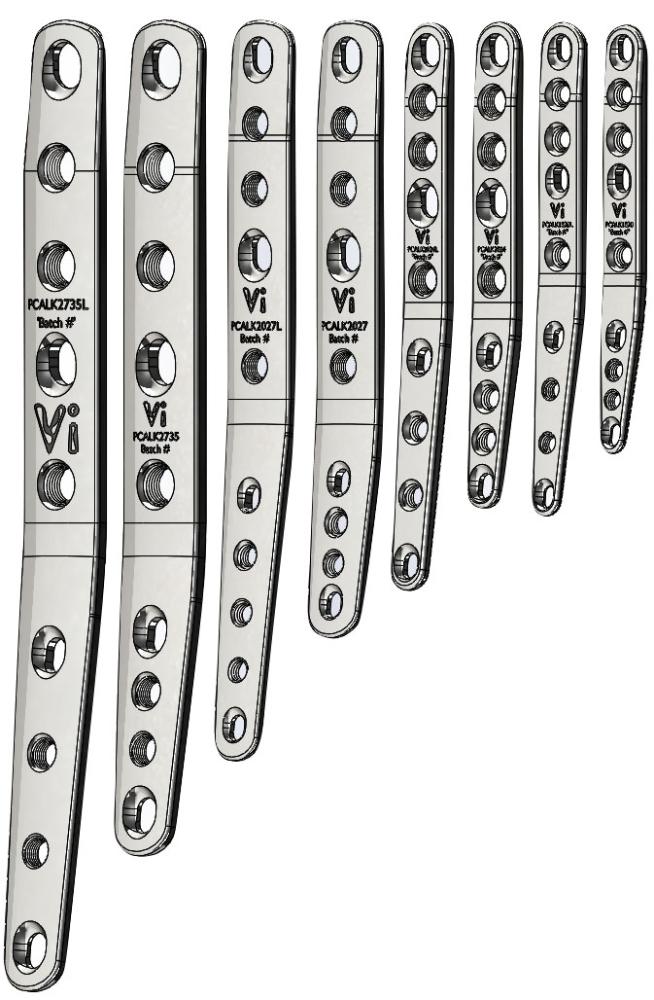 2,0/2,7 mm Locking Pankarpal-Arthrodese-Platte (PCALK2027)