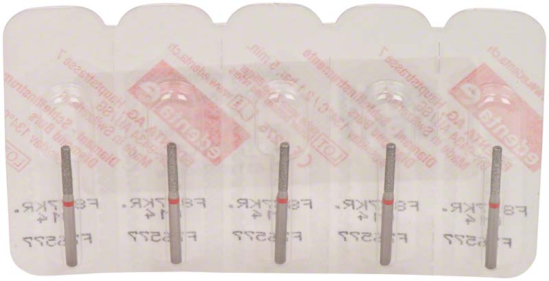 Omni Diamanten 837 für Turbine, 19 mm, rot fein, Zylinder Kante rund ISO 014