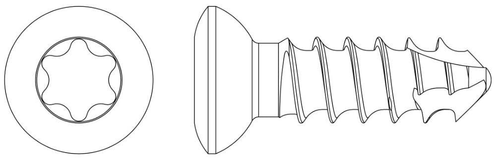 3,5mm Kortikalisschraube selbstschn., Star-Kopf, 32mm lang (SDCS3532)