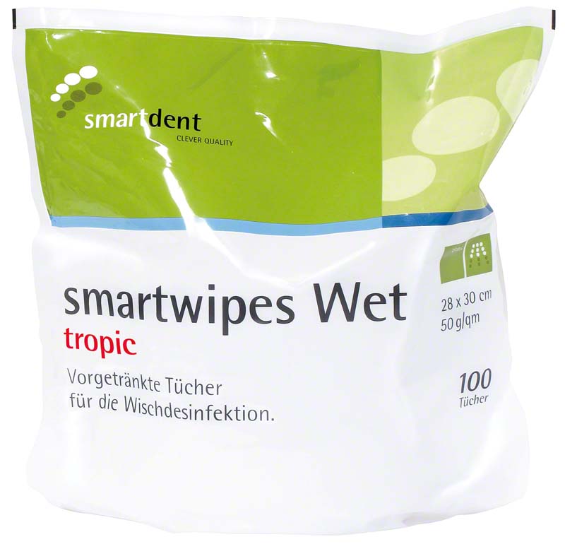 smartwipes Wet Flächendesinfektionstücher Refill 100 Stk, 28x30 cm, tropic