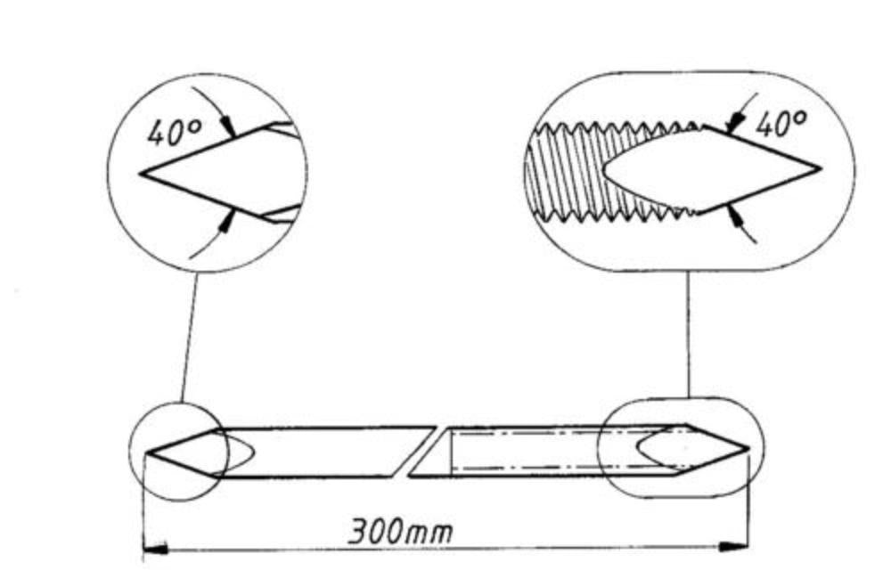 Steinmann intramedulärer Pin (Nagel) 300 x 1,6 mm mit Gewinde und Trokarspitze (090010)