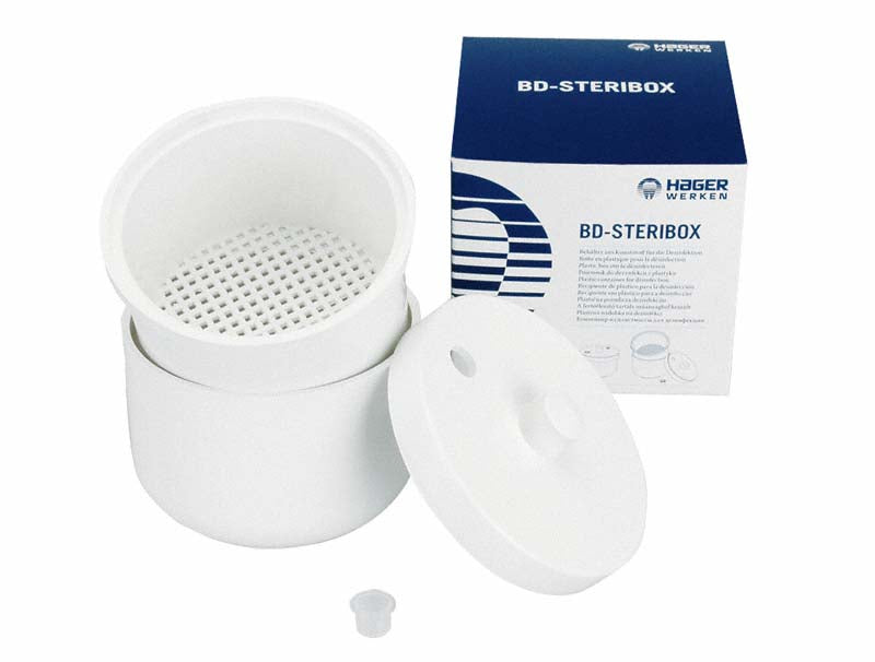 BD-STERIBOX Bohrerdose, Nadeldose rund mit Sieb, weiß