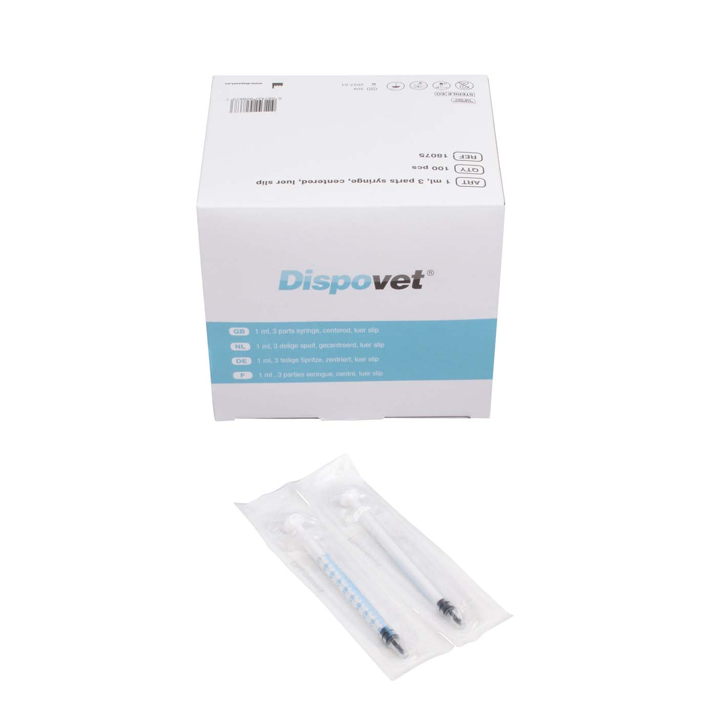Dispovet® Einmalspritze 1-teilig, 5 ml, Luer,100 Stück
