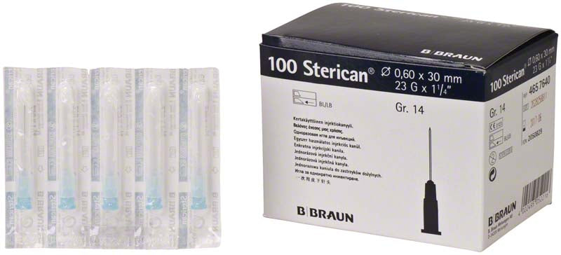Sterican® Einmalkanüle, G23, blau, Ø 0,6 x 30 mm