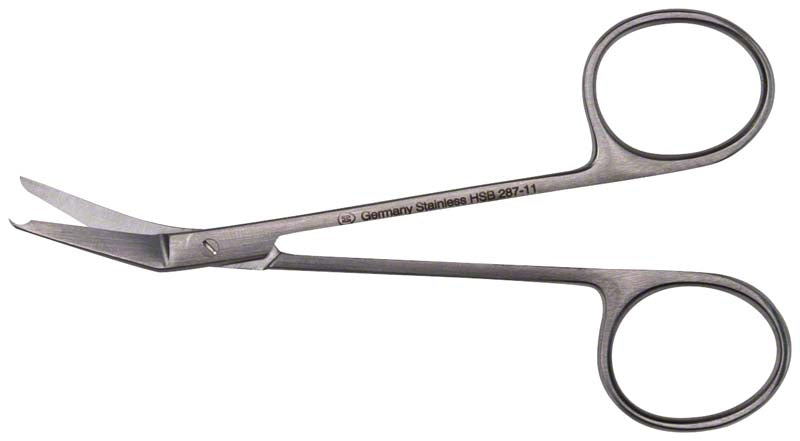 Naht- und Ligaturscheren nach Spencer, 9 cm, gewinkelt