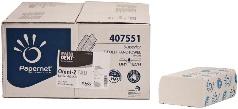 Omni-Z TAD Einmalhandtuch weiß, extra weich, 20x23 cm, 2.600 Stk