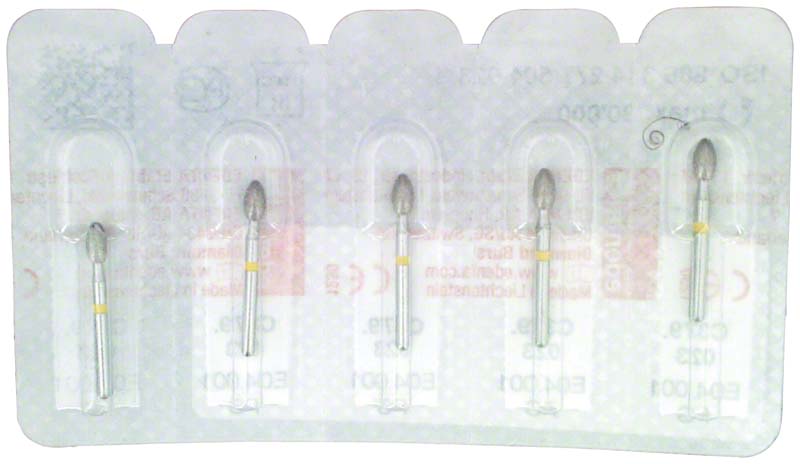 Omni Diamanten 379 für Turbine, 19 mm, gelb superfein, Eifrom 4,5 mm, ISO 023