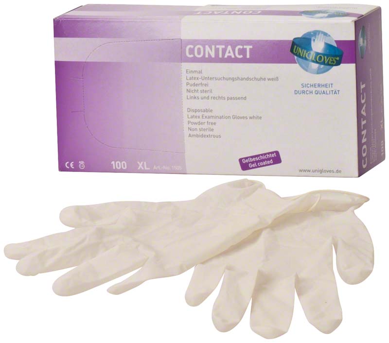 CONTACT Latex Untersuchungshandschuhe, puderfrei, 100 Stk, weiß, XL