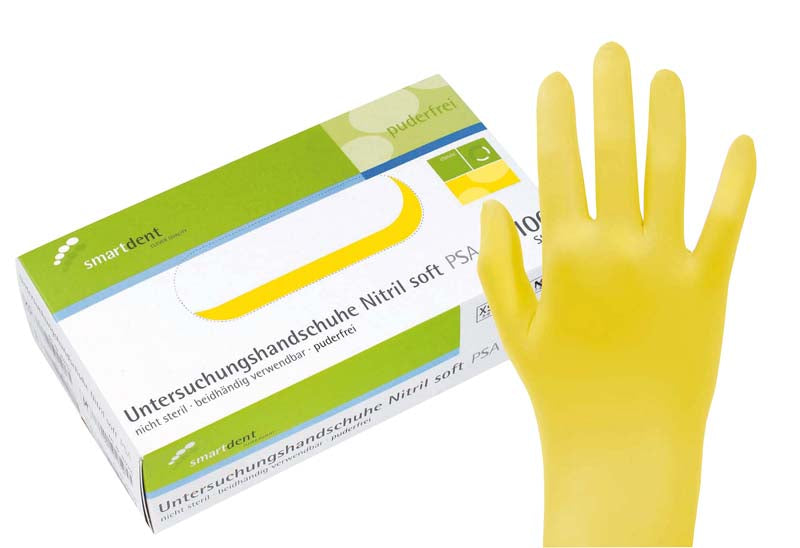 smart Nitril Untersuchungshandschuhe Soft, puderfrei, 100 Stk, gelb, M