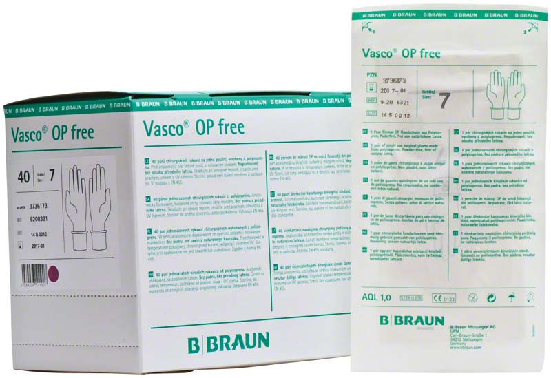 Vasco® OP Handschuhe, puderfrei, latexfrei, weiß, 40 Paar, Gr. 7
