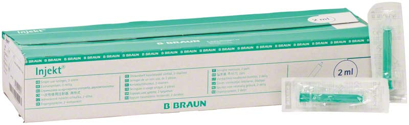 Injekt® Solo Einmal Spritzen, grün, Luer, 100 Stk, 2 ml