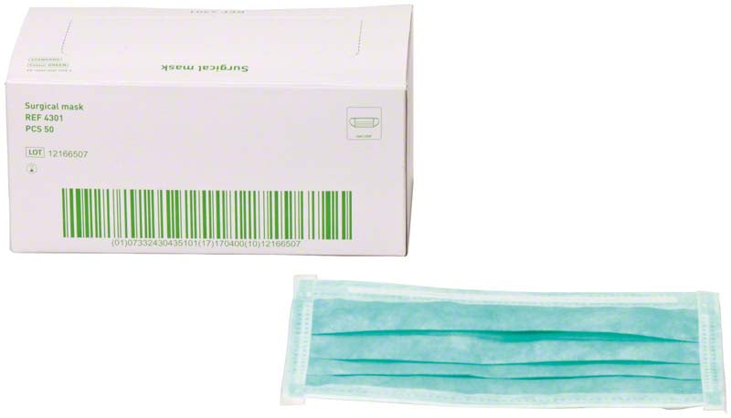 BARRIER® OP Maske Standard, Gummibänder, 50 Stk, grün
