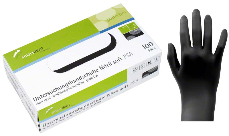 smart Nitril Untersuchungshandschuhe Soft, puderfrei, 100 Stk, schwarz, L