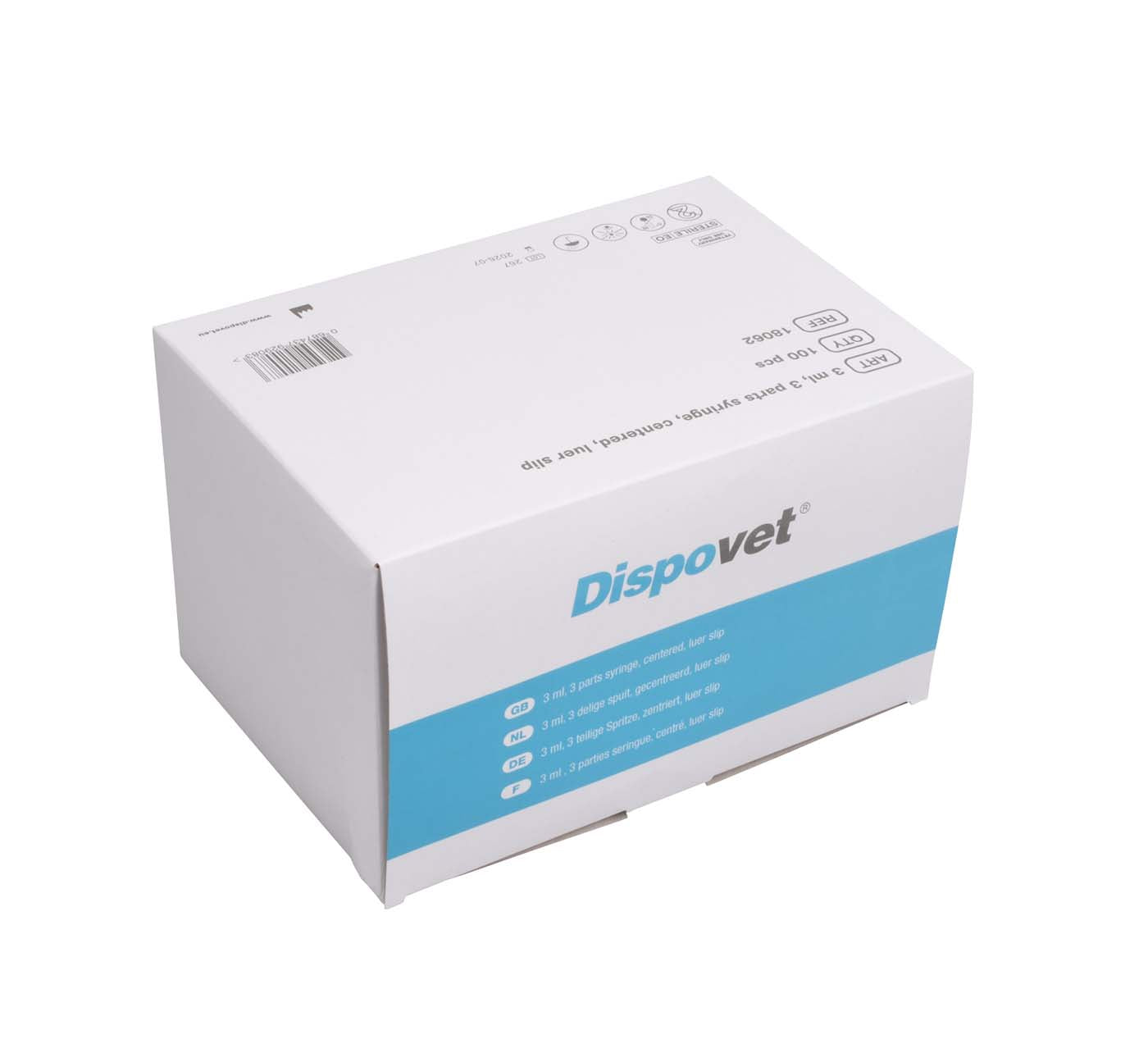 Dispovet® Einmalspritze 3-teilig, 3 ml, Luer,100 Stück