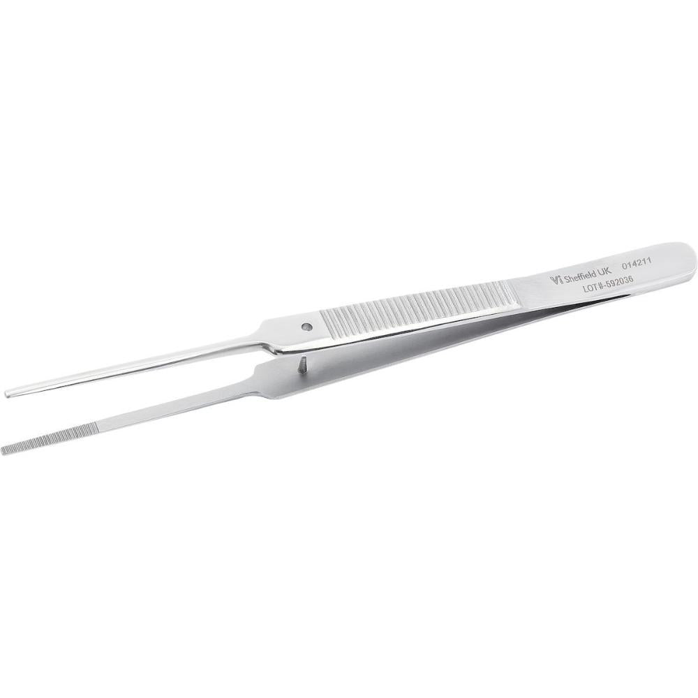 Pinzette für Katzenkastration, schlank, anatomisxches Maul nach DeBakey,125mm lang (014218)
