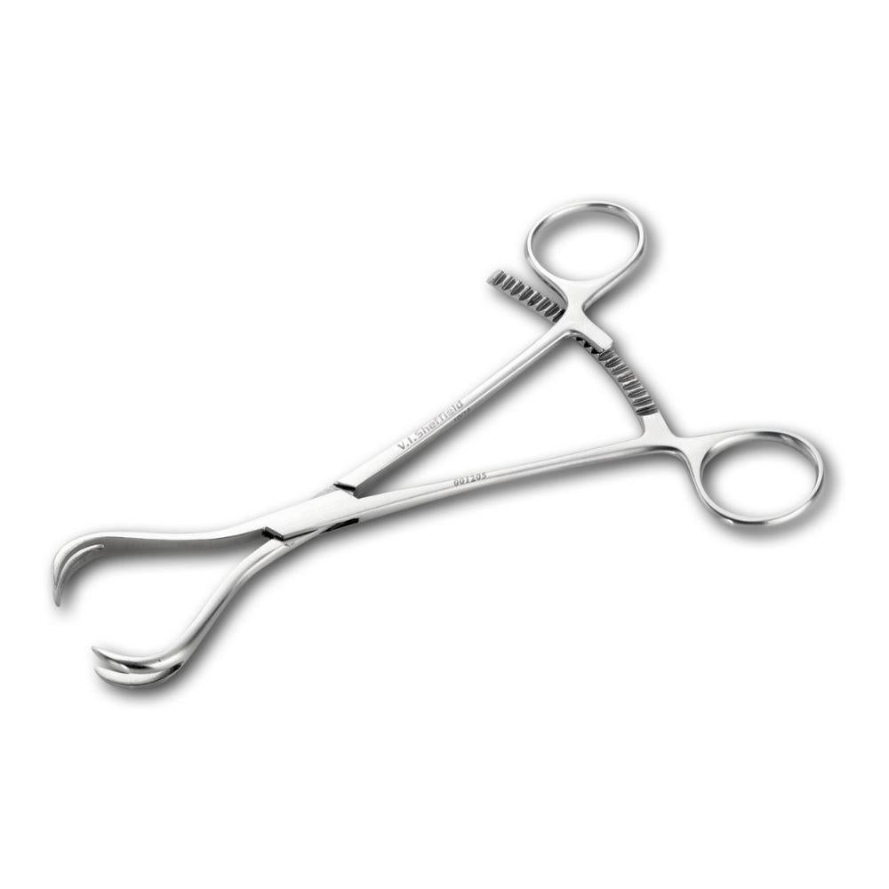 Knochenhaltezange mit doppelter Spitze, gebogen, 165 mm (001206)