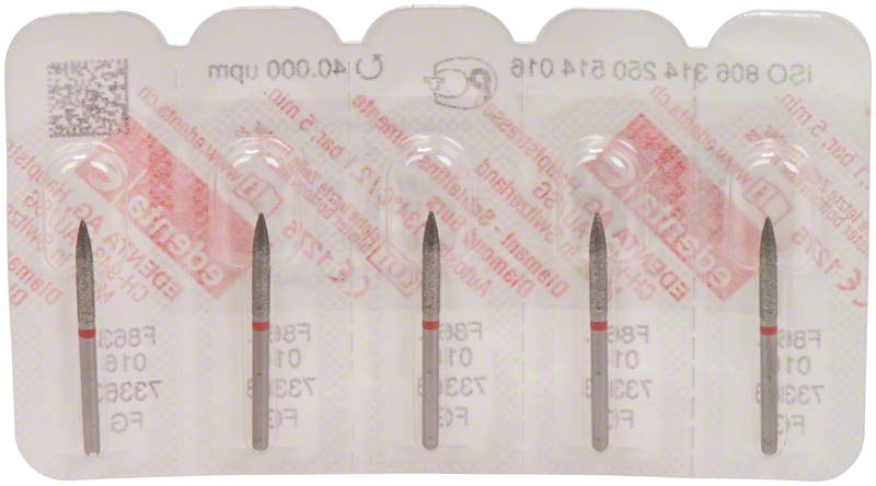Omni Diamanten 863 für FG, 19 mm, rot fein, Falmme ISO 016