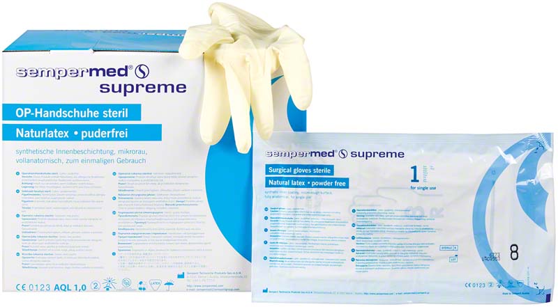 Sempermed supreme OP Handschuhe, puderfrei, 50 Paar, Gr.  8