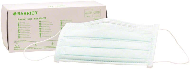 BARRIER® OP Maske Special, Gummibänder mit Formhalter, 50 Stk, grün