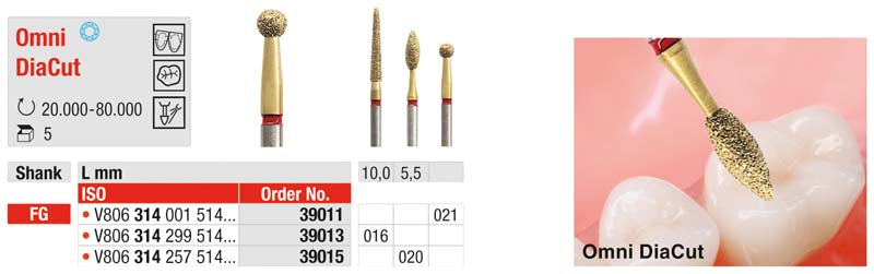 Omni DiaCut, Diamant für FG, Fig 001 Kugel, ISO 021