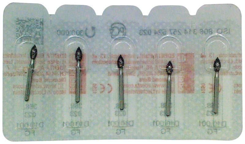 Omni Diamanten 368 für Turbine, 19 mm, gelb superfein, Knospe 3,5 mm, ISO 016