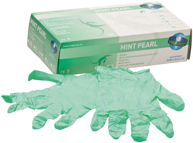 MINT PEARL Nitril Untersuchungshandschuhe, 100 Stk, mint, M