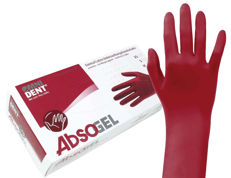 Omni Absogel Latexhandschuhe, puderfrei, 50 Stk, XS