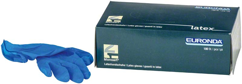 Monoart® Einmalhandschuhe Latex, puderfrei, 100 Stk, blau