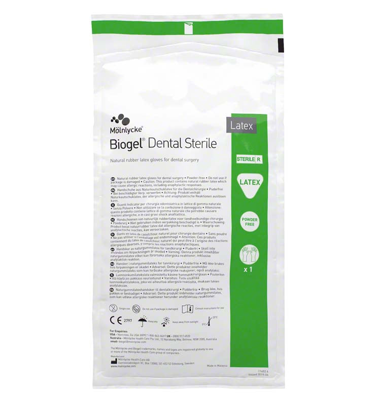 Biogel® Dental Sterile OP Handschuh, biogel beschichtet innen, puderfrei, 10 Paar, Gr. 7
