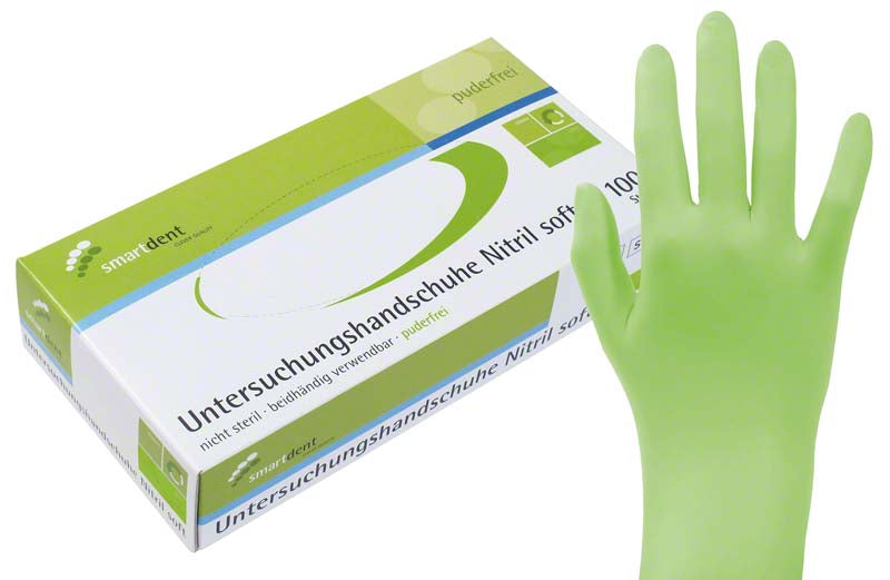 smart Nitril Untersuchungshandschuhe Soft, puderfrei, 100 Stk, grün, XS