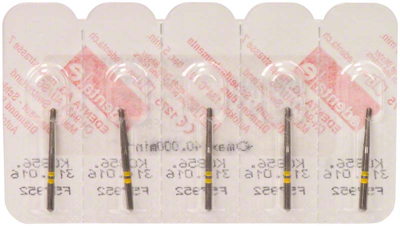 Omni K Diamantbohrer, gelb, FG, ISO 016, Fig 198, 8 mm, 5 Stk