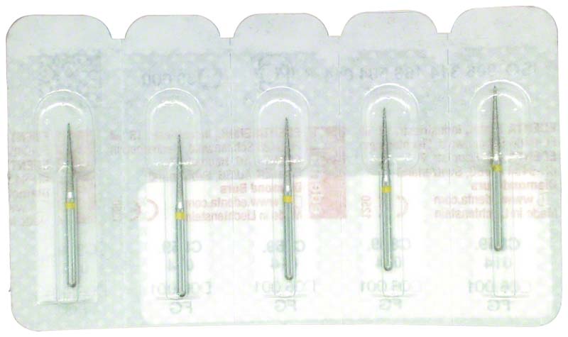 Omni Diamanten 859 für FG, 19 mm, gelb superfein, Konus  Spitze ISO 014