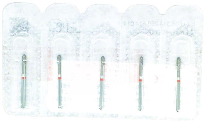 Omni Diamanten 878 für FG, 19 mm, rot fein, Torpedo zylindrisch ISO 014