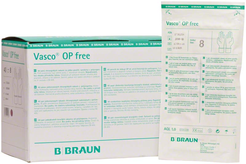 Vasco® OP Handschuhe, puderfrei, latexfrei, weiß, 40 Paar, Gr. 8