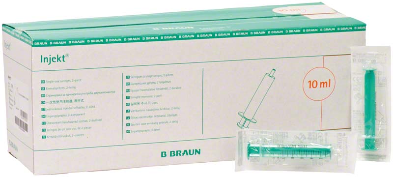 Injekt® Solo Einmal Spritzen, grün, Luer, 100 Stk, 10 ml
