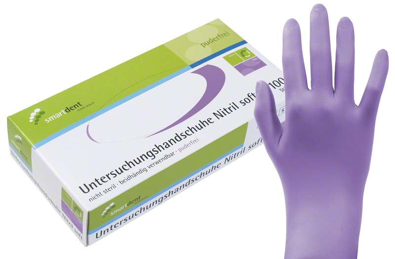 smart Nitril-Untersuchungshandschuhe Soft, puderfrei, 100 Stk, lila, L