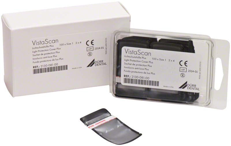 VistaScan Speicherfolienhüllen Plus, 100 Stk, 2 x 4 cm, Gr.1