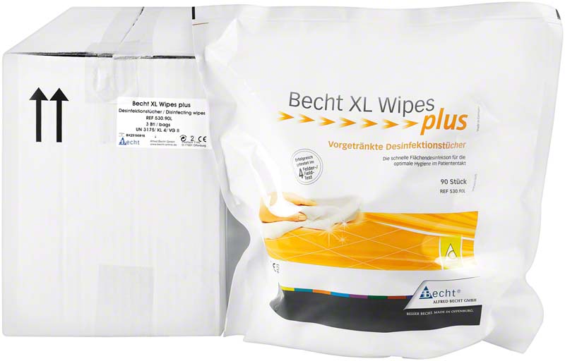 Becht XL Wipes plus Flächendesinfektionstücher, 28x30 cm, 90 Stk Refill