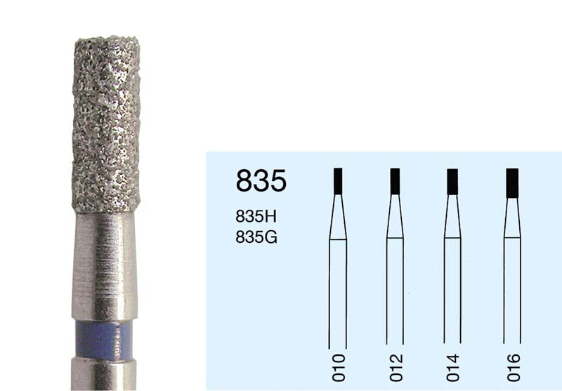 Omni Diamanten 835 für Turbine, 19 mm, standard, Zylinder flach, ISO 010