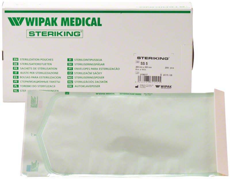Sterilisationsbeutel, selbstklebend, 200 Stk, 20 x 35 cm
