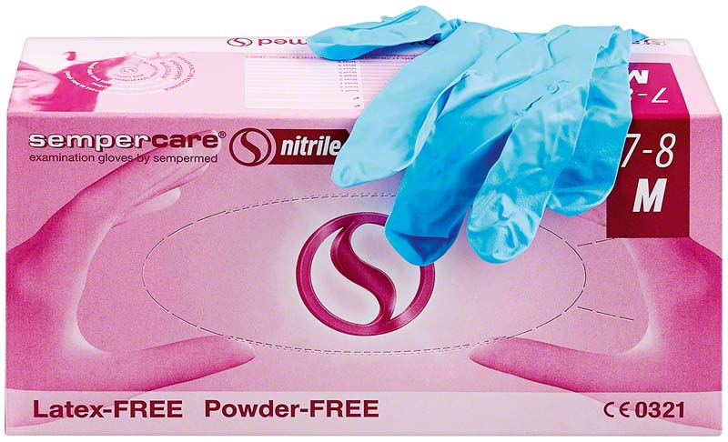 sempercare Nitril Untersuchungshandschuhe, puderfrei, blau, M