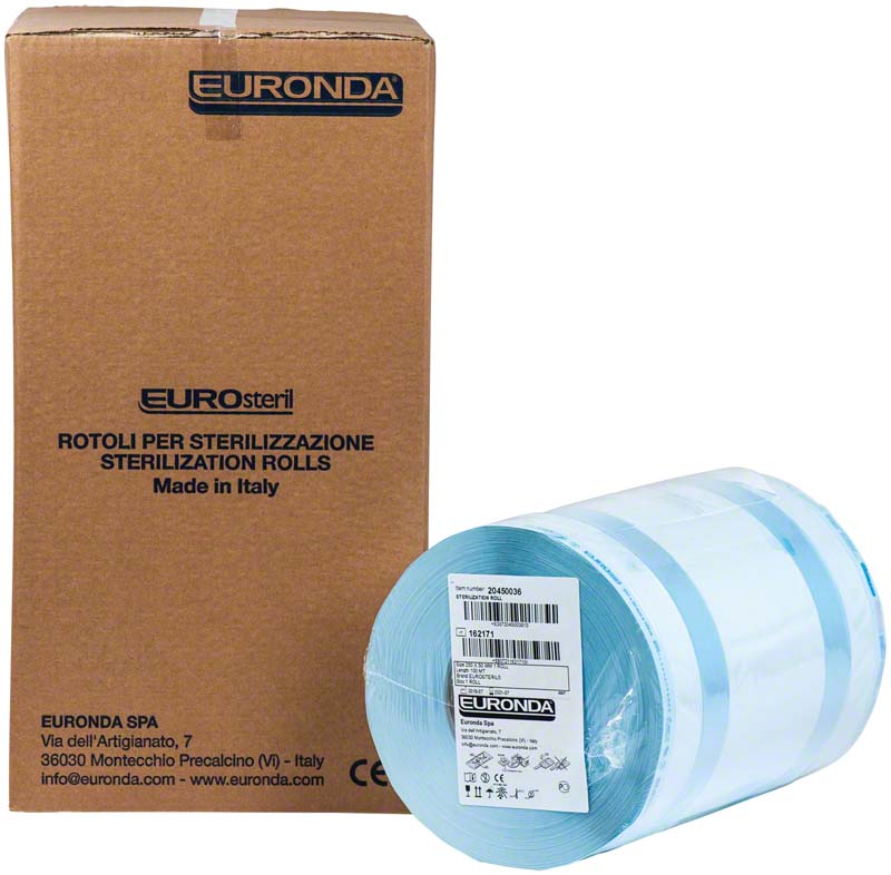 EUROsteril® Beutel Rolle für Sterilisationsgut, 100 m, 25 x 5 cm, mit Seitenfalte